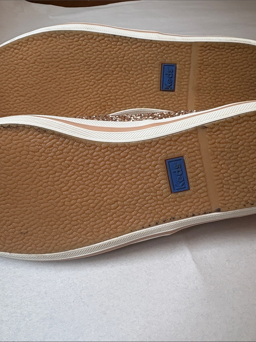 Keds x Kate Spade Champion Rose Gold Glitter Sneakers 8.5 | Satin Lace Wedding B - Picture 4 of 8
